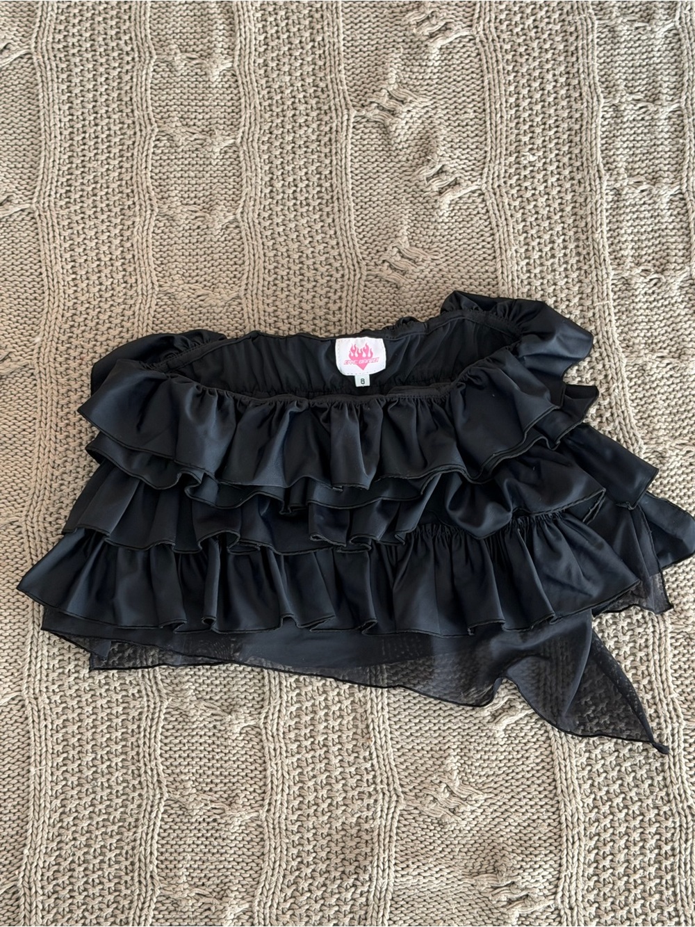 Bye Bambi Tiered Ruffle Mini Skirt - Black